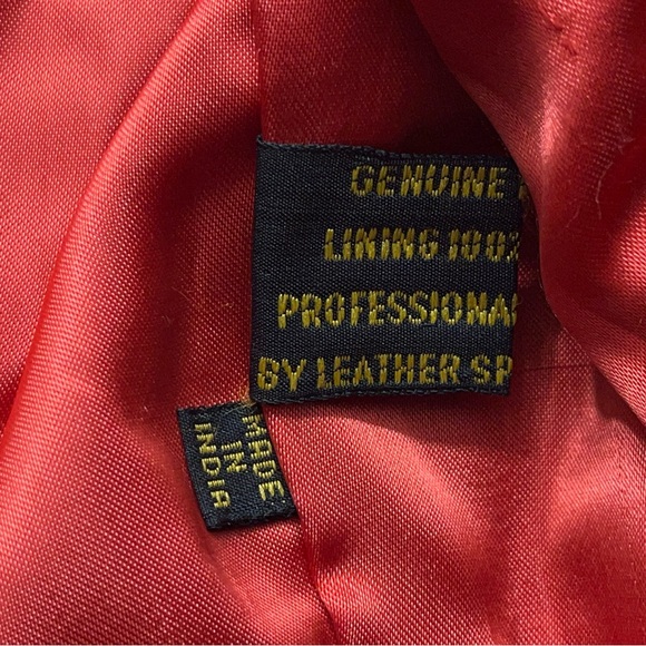 Vtg Scully Red Leather Fringe Cropped Jacket Womens Small Western Biker.    READ - Picture 15 of 16